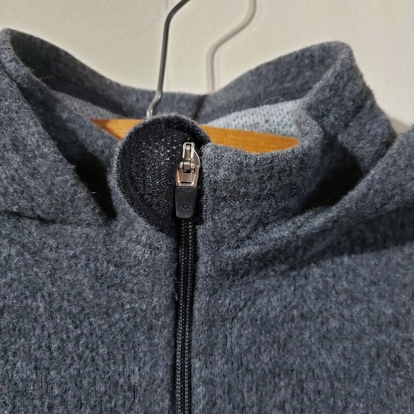 vintage MEC Grey Wool Fleece blend Zip Up Hoodie Sweater Jacket Womens Medium - Picture 4 of 10